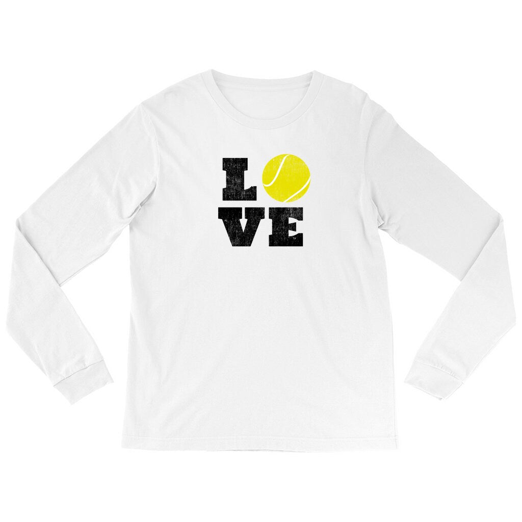 Love Tennis Long Sleeve Shirt, Tennis Gift, Tennis Mom Shirt, Tennis Lover Gift, Valentines Day Gift, Sports T-Shirt, Tennis Coach Gift