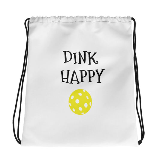 Pickleball Bag, Pickleball Drawstring Bag, Sports Backpack, Pickleball Gifts, Dink Happy Bag, Happy PIckleball, Sports Drawstring Bag